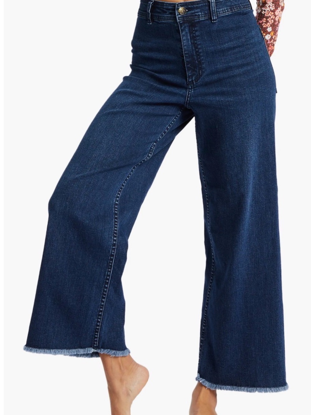 Billabong Free Fall Fray Hem Stretch Wide Leg Jeans - size 27